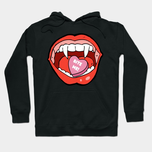 Bite Me Valentine Fangs Hoodie by NOLA Bookish Vamp